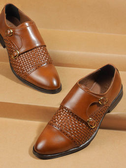 Metro - Men Tan Monk Straps