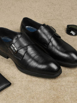 Metro - Men Black Monk Straps