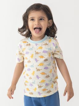 Haus & Kinder - 100% Cotton Half Sleeve Boy T-Shirt Off white