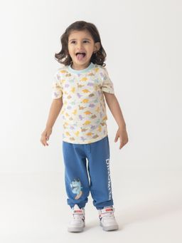 Haus & Kinder - 100% Cotton Half Sleeve Boy Lounge Blue-White (Pack of 2)