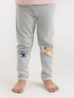 Haus & Kinder - 100% Cotton Full Length Girl Leggings Grey