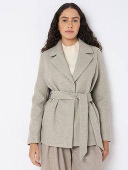 VERO MODA - Grey Short Coat with Belt (Set of 2)
