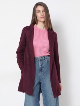VERO MODA - Purple Suede Overcoat