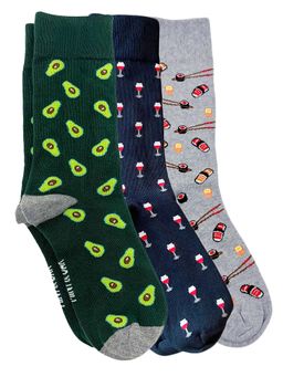 Mint & Oak - Nom Nom Toes Socks for Men (Pack of 3)