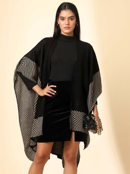 Zamour - Black Open Front Knitted Shrug