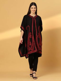 Zamour - Paisley Embroidery Black Pheran Shrug