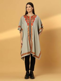 Zamour - Kashmiri Embroidery Green Pheran Shrug