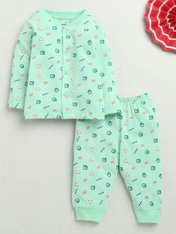 Bumzee - Green Printed T-Shirt and Joggers (Set of 2)