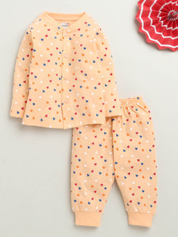 Bumzee - Peach Printed T-Shirt and Joggers (Set of 2)