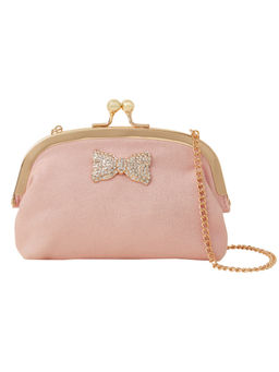 Accessorize London - Pink Bow Clip Frame Sling Bag