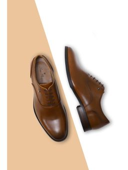 Louis Philippe - Men Brown PU Lace Up Oxfords