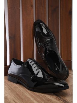 Louis Philippe - Men Black Leather Lace Up Derbies