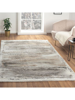 OBSESSIONS - Machine Made Anti Static Abstract Carpet, Grey and Cream
