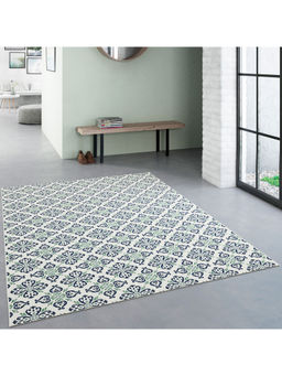 OBSESSIONS - Flat Weave Floral Carpet, Blue