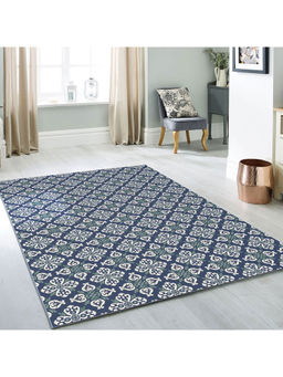 OBSESSIONS - Flat Weave Floral Indoor Carpet, Blue