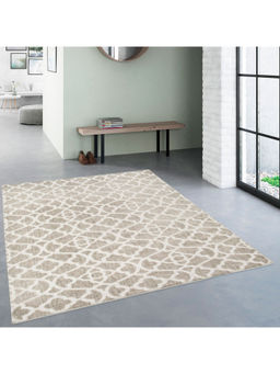 OBSESSIONS - Super Soft Anti-Static Geometric Carpet, Beige