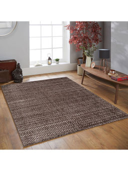 OBSESSIONS - Super Soft Anti Static Striped Carpet, Brown
