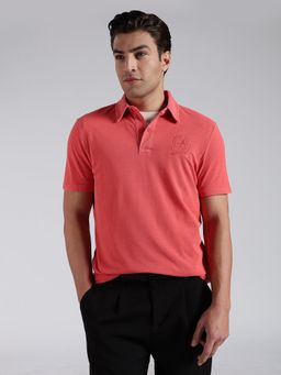 Tommy Hilfiger - Men's Coral Cotton Regular Fit Solid Polo T-Shirt