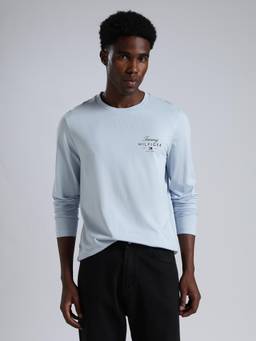 Tommy Hilfiger - Men's Blue Cotton Regular Fit Solid T-Shirt