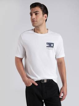 Tommy Hilfiger - Men's White Cotton Regular Fit Printed T-Shirt