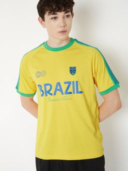 max - Men's Yellow Cotton Regular Fit Printed T-Shirt