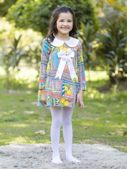 THE PONY & PEONY CO. - Multi-Color Printed Knee Length Dress