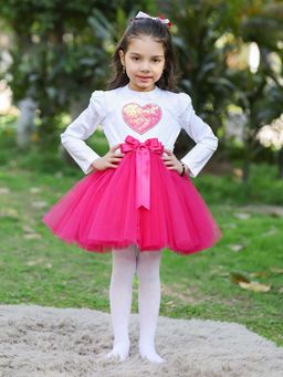 THE PONY & PEONY CO. - Pink Sequined Knee Length Dress