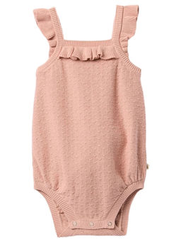 GAP - Pink Square Neck Flutter Sleeves Onesie