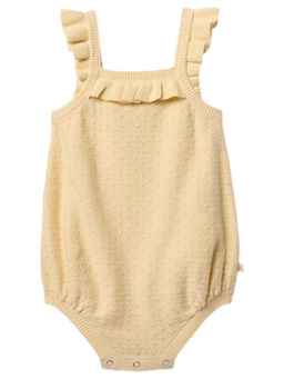 GAP - Yellow Square Neck Flutter Sleeves Onesie