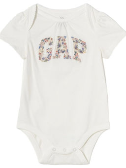 GAP - White Embroidered Cotton Onesie