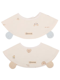 Nuluv - Baby Beige Organic Cotton Soft & Absorbent Bibs (Pack of 2) (0-3 Months)