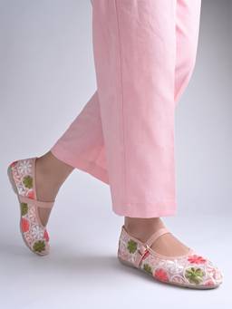 Shoetopia - Women Pink Flat Ballerinas Comfortable Closed-Toe