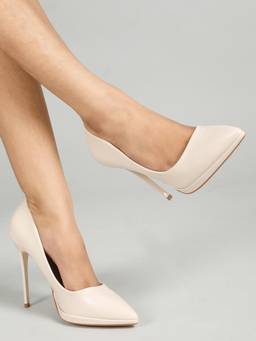 Flat n Heels - Beige Pointed Stiletto Pump Heels