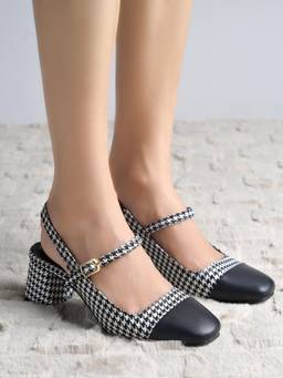 Shoetopia - Women Black Block Sandals Heels Elegant Comfortable Closed-Toe