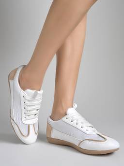Shoetopia - Women White Platform Heel Sneakers Comfortable For Everyday Wear