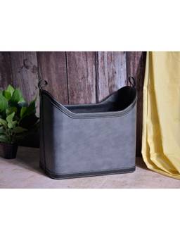 Premsons - Faux Leather Magazine Rack - Magazine Organizer - Grey + Black