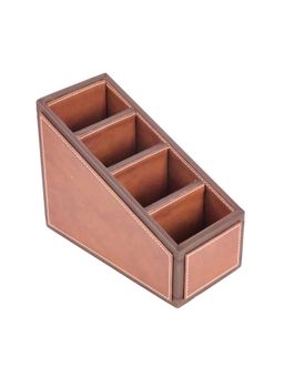 Premsons - Two Tone Remote Holder - Stylish Organizer - 4 Compartments - Dark Orange