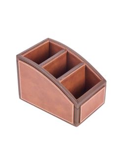 Premsons - Two Tone Remote Holder - Organizer - 3 Compartments - Curve - Dark Orange