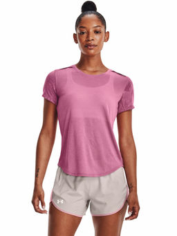 Under Armour - Pink Streaker Snow Cloud Short Sleeve T-Shirt