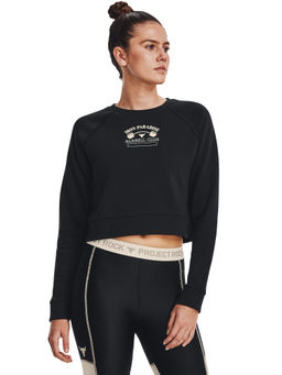 Under Armour - Black Project Rock Gym Fleece Round Neck Sweatshirt