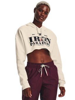 Under Armour - Off White Project Rock Crop Fleece Hoodie
