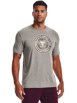 Under Armour - Grey Project Rock Globe Short Sleeve T-Shirt