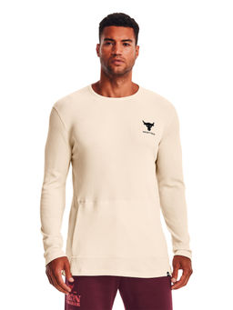 Under Armour - Cream Project Rock Authentic Round Neck T-Shirt