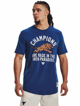Under Armour - Blue Project Rock Champ Short Sleeve T-Shirt