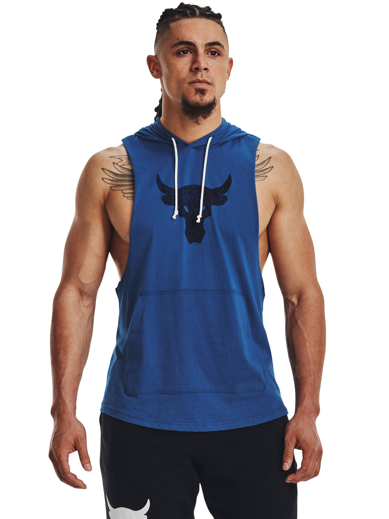 Buy Under Armour Blue Project Rock Bsr Bull Sleeveless Hoodie Online