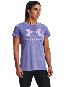 Under Armour - Purple Tech Twist Big Logo Gel Short Sleeve T-Shirt