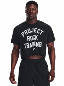 Under Armour - Black Project Rock Heavyweight Stay Hungry Cutoff T Shirt