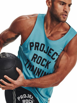 Under Armour - Blue Project Rock Reversible Mesh Tank