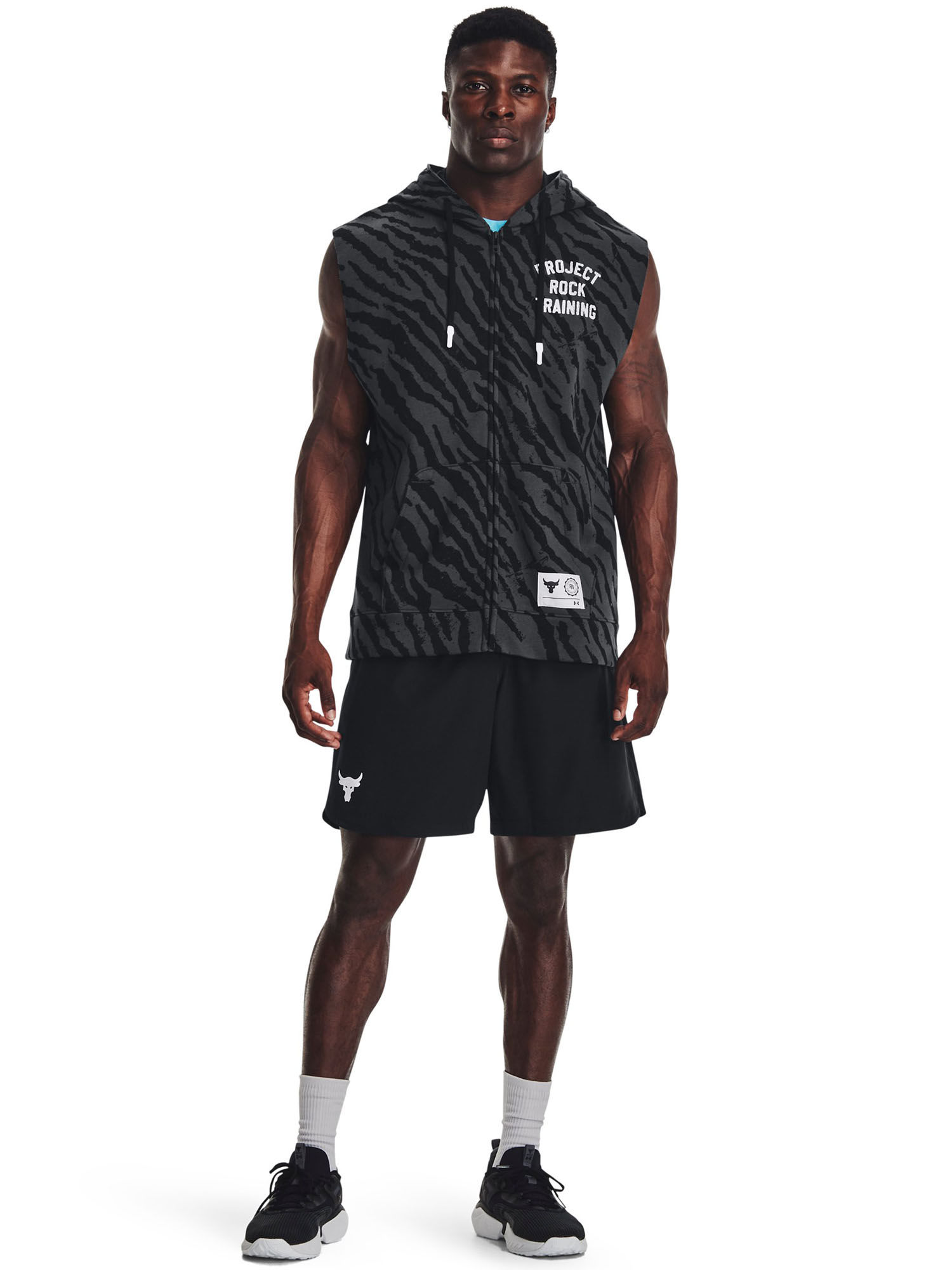 Buy Under Armour Black Project Rock Rival Fleece Sleeveless