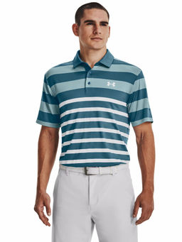 Under Armour - Turquoise Playoff 3.0 Stripe Polo T-Shirt